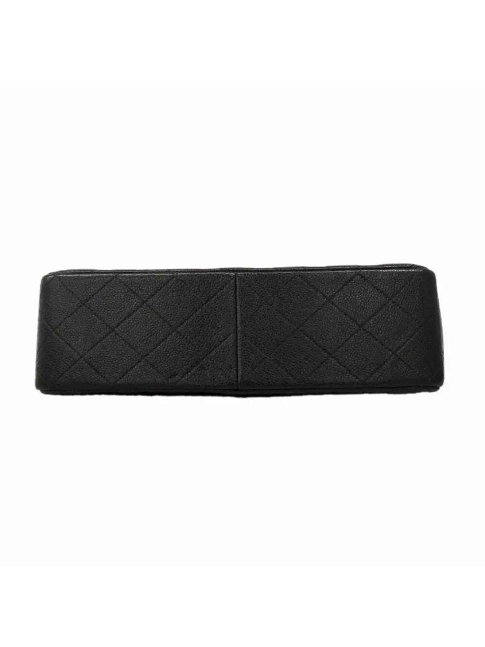 Chanel Shoulder Bag Maxi Quilted Caviar Leather Black Gold